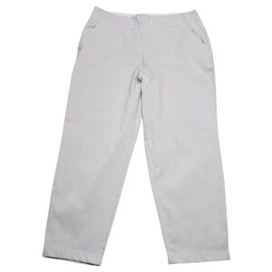 MAX STUDIO Womens Pull On Stretch High Rise Stripe Trouser Pants Sz XL Tan Ivory